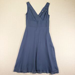 J. Crew Sophia Dress Silk Chiffon Size 2P Blue Crinkle LBD Sleeveless Formal NWT